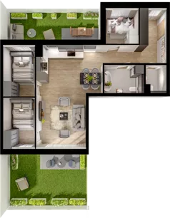 4 pokoje, mieszkanie 69,10 m², parter, oferta nr 24, Cicha 21, Mińsk Mazowiecki, ul. Cicha 21