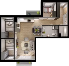 4 pokoje, mieszkanie 68,80 m², piętro 3, oferta nr 39, Cicha 21, Mińsk Mazowiecki, ul. Cicha 21
