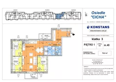 4 pokoje, mieszkanie 76,00 m², piętro 1, oferta nr 49, Cicha 21, Mińsk Mazowiecki, ul. Cicha 21