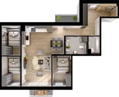 4 pokoje, mieszkanie 76,40 m², piętro 3, oferta nr 59, Cicha 21, Mińsk Mazowiecki, ul. Cicha 21