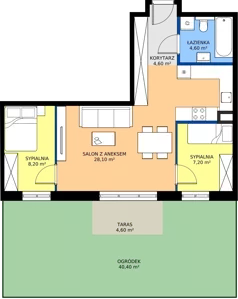 3 pokoje, mieszkanie 52,70 m², parter, oferta nr 23, Cicha 21, Mińsk Mazowiecki, ul. Cicha 21