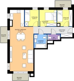 4 pokoje, mieszkanie 77,00 m², piętro 2, oferta nr 14, Cicha 21, Mińsk Mazowiecki, ul. Cicha 21