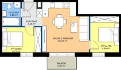 3 pokoje, mieszkanie 47,40 m², piętro 3, oferta nr 56, Cicha 21, Mińsk Mazowiecki, ul. Cicha 21