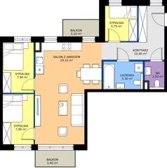 4 pokoje, mieszkanie 68,80 m², piętro 3, oferta nr 39, Cicha 21, Mińsk Mazowiecki, ul. Cicha 21