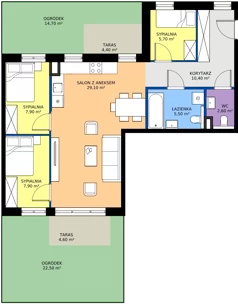 4 pokoje, mieszkanie 69,10 m², parter, oferta nr 24, Cicha 21, Mińsk Mazowiecki, ul. Cicha 21