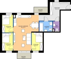 4 pokoje, mieszkanie 76,00 m², piętro 2, oferta nr 54, Cicha 21, Mińsk Mazowiecki, ul. Cicha 21