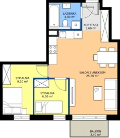 3 pokoje, mieszkanie 49,20 m², piętro 2, oferta nr 53, Cicha 21, Mińsk Mazowiecki, ul. Cicha 21