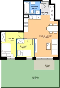 3 pokoje, mieszkanie 49,20 m², parter, oferta nr 43, Cicha 21, Mińsk Mazowiecki, ul. Cicha 21