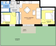 3 pokoje, mieszkanie 47,40 m², piętro 3, oferta nr 56, Cicha 21, Mińsk Mazowiecki, ul. Cicha 21