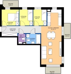 4 pokoje, mieszkanie 72,80 m², piętro 2, oferta nr 50, Cicha 21, Mińsk Mazowiecki, ul. Cicha 21