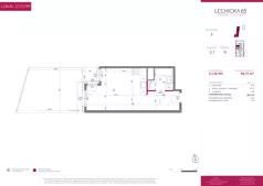 1 pokój, mieszkanie 30,71 m², parter, oferta nr 2.1/0/M1, Lechicka 65, Poznań, Piątkowo, ul. Lechicka 65