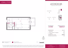1 pokój, mieszkanie 30,83 m², piętro 1, oferta nr 1/1/M4, Lechicka 65, Poznań, Piątkowo, ul. Lechicka 65