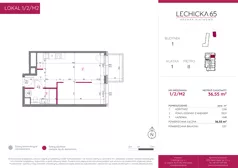 1 pokój, mieszkanie 36,55 m², piętro 2, oferta nr 1/2/M2, Lechicka 65, Poznań, Piątkowo, ul. Lechicka 65