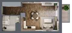 1 pokój, mieszkanie 30,83 m², piętro 2, oferta nr 1/2/M4, Lechicka 65, Poznań, Piątkowo, ul. Lechicka 65