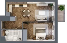 2 pokoje, mieszkanie 42,42 m², piętro 2, oferta nr 1/2/M3, Lechicka 65, Poznań, Piątkowo, ul. Lechicka 65