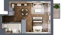 1 pokój, mieszkanie 36,55 m², piętro 1, oferta nr 1/1/M2, Lechicka 65, Poznań, Piątkowo, ul. Lechicka 65