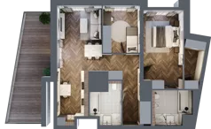3 pokoje, mieszkanie 74,75 m², piętro 8, oferta nr 2.3/8/M9, Lechicka 65, Poznań, Piątkowo, ul. Lechicka 65
