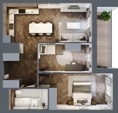3 pokoje, mieszkanie 59,55 m², piętro 7, oferta nr 2.2/7/M6, Lechicka 65, Poznań, Piątkowo, ul. Lechicka 65
