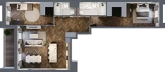 3 pokoje, mieszkanie 90,24 m², piętro 2, oferta nr 2.2/2/M1, Lechicka 65, Poznań, Piątkowo, ul. Lechicka 65