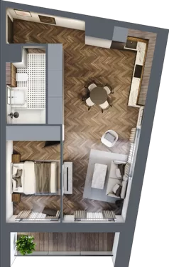2 pokoje, mieszkanie 45,24 m², piętro 8, oferta nr 2.3/8/M3, Lechicka 65, Poznań, Piątkowo, ul. Lechicka 65
