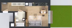 1 pokój, mieszkanie 30,60 m², parter, oferta nr A.2.1.01, Botanika Skierniewice, Skierniewice, Aleja Macieja Rataja 18