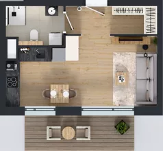 1 pokój, mieszkanie 30,61 m², piętro 1, oferta nr A.1.2.03, Botanika Skierniewice, Skierniewice, Aleja Macieja Rataja 18