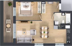 2 pokoje, mieszkanie 53,16 m², piętro 1, oferta nr A.2.2.03, Botanika Skierniewice, Skierniewice, Aleja Macieja Rataja 18