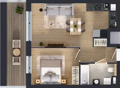 2 pokoje, mieszkanie 42,38 m², piętro 1, oferta nr A.2.2.06, Botanika Skierniewice, Skierniewice, Aleja Macieja Rataja 18