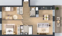 3 pokoje, mieszkanie 65,18 m², piętro 1, oferta nr A.3.2.09, Botanika Skierniewice, Skierniewice, Aleja Macieja Rataja 18