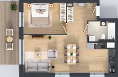 2 pokoje, mieszkanie 53,16 m², piętro 2, oferta nr A.2.3.03, Botanika Skierniewice, Skierniewice, Aleja Macieja Rataja 18