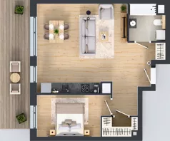 2 pokoje, mieszkanie 54,15 m², piętro 2, oferta nr A.2.3.07, Botanika Skierniewice, Skierniewice, Aleja Macieja Rataja 18