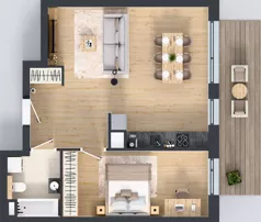 2 pokoje, mieszkanie 54,44 m², piętro 2, oferta nr A.3.3.03, Botanika Skierniewice, Skierniewice, Aleja Macieja Rataja 18