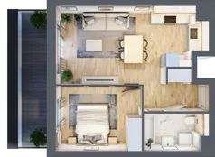 2 pokoje, mieszkanie 42,38 m², piętro 1, oferta nr A.2.2.06, Botanika Skierniewice, Skierniewice, Aleja Macieja Rataja 18