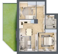 3 pokoje, mieszkanie 52,68 m², parter, oferta nr A.1.1.02, Botanika Skierniewice, Skierniewice, Aleja Macieja Rataja 18