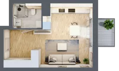 1 pokój, mieszkanie 32,46 m², piętro 3, oferta nr A.2.4.08, Botanika Skierniewice, Skierniewice, Aleja Macieja Rataja 18