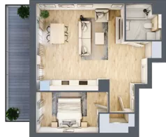 2 pokoje, mieszkanie 54,15 m², piętro 2, oferta nr A.2.3.07, Botanika Skierniewice, Skierniewice, Aleja Macieja Rataja 18