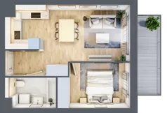 2 pokoje, mieszkanie 38,00 m², piętro 1, oferta nr A.2.2.09, Botanika Skierniewice, Skierniewice, Aleja Macieja Rataja 18