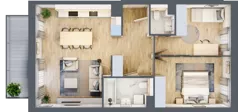 3 pokoje, mieszkanie 63,43 m², piętro 2, oferta nr A.2.3.01, Botanika Skierniewice, Skierniewice, Aleja Macieja Rataja 18