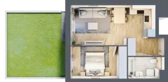 2 pokoje, mieszkanie 38,68 m², parter, oferta nr A.4.1.04, Botanika Skierniewice, Skierniewice, Aleja Macieja Rataja 18
