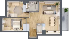 3 pokoje, mieszkanie 72,69 m², piętro 2, oferta nr A.4.3.05, Botanika Skierniewice, Skierniewice, Aleja Macieja Rataja 18