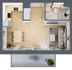 1 pokój, mieszkanie 32,56 m², piętro 1, oferta nr A.2.2.02, Botanika Skierniewice, Skierniewice, Aleja Macieja Rataja 18