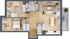 3 pokoje, mieszkanie 72,69 m², piętro 1, oferta nr A.4.2.05, Botanika Skierniewice, Skierniewice, Aleja Macieja Rataja 18