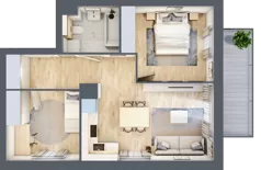 3 pokoje, mieszkanie 52,68 m², piętro 2, oferta nr A.1.3.02, Botanika Skierniewice, Skierniewice, Aleja Macieja Rataja 18