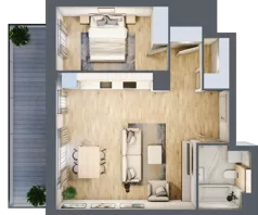 2 pokoje, mieszkanie 53,55 m², piętro 2, oferta nr A.3.3.04, Botanika Skierniewice, Skierniewice, Aleja Macieja Rataja 18