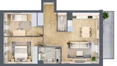 3 pokoje, mieszkanie 65,18 m², piętro 1, oferta nr A.3.2.09, Botanika Skierniewice, Skierniewice, Aleja Macieja Rataja 18