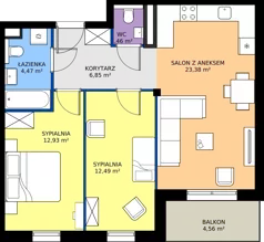3 pokoje, mieszkanie 61,58 m², parter, oferta nr 34, Osiedle Kasprowicza, Pruszcz Gdański, ul. Kasprowicza