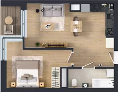 2 pokoje, mieszkanie 42,07 m², piętro 1, oferta nr B.40, Apartamenty Dębowa, Łódź, Górna, Górniak, ul. Dębowa 1