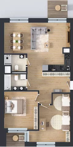 3 pokoje, mieszkanie 81,34 m², piętro 2, oferta nr C.103, Apartamenty Dębowa, Łódź, Górna, Górniak, ul. Dębowa 1