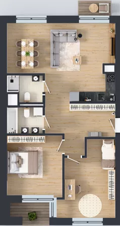 3 pokoje, mieszkanie 80,37 m², piętro 3, oferta nr C.114, Apartamenty Dębowa, Łódź, Górna, Górniak, ul. Dębowa 1