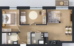 3 pokoje, mieszkanie 57,51 m², piętro 4, oferta nr C.119, Apartamenty Dębowa, Łódź, Górna, Górniak, ul. Dębowa 1